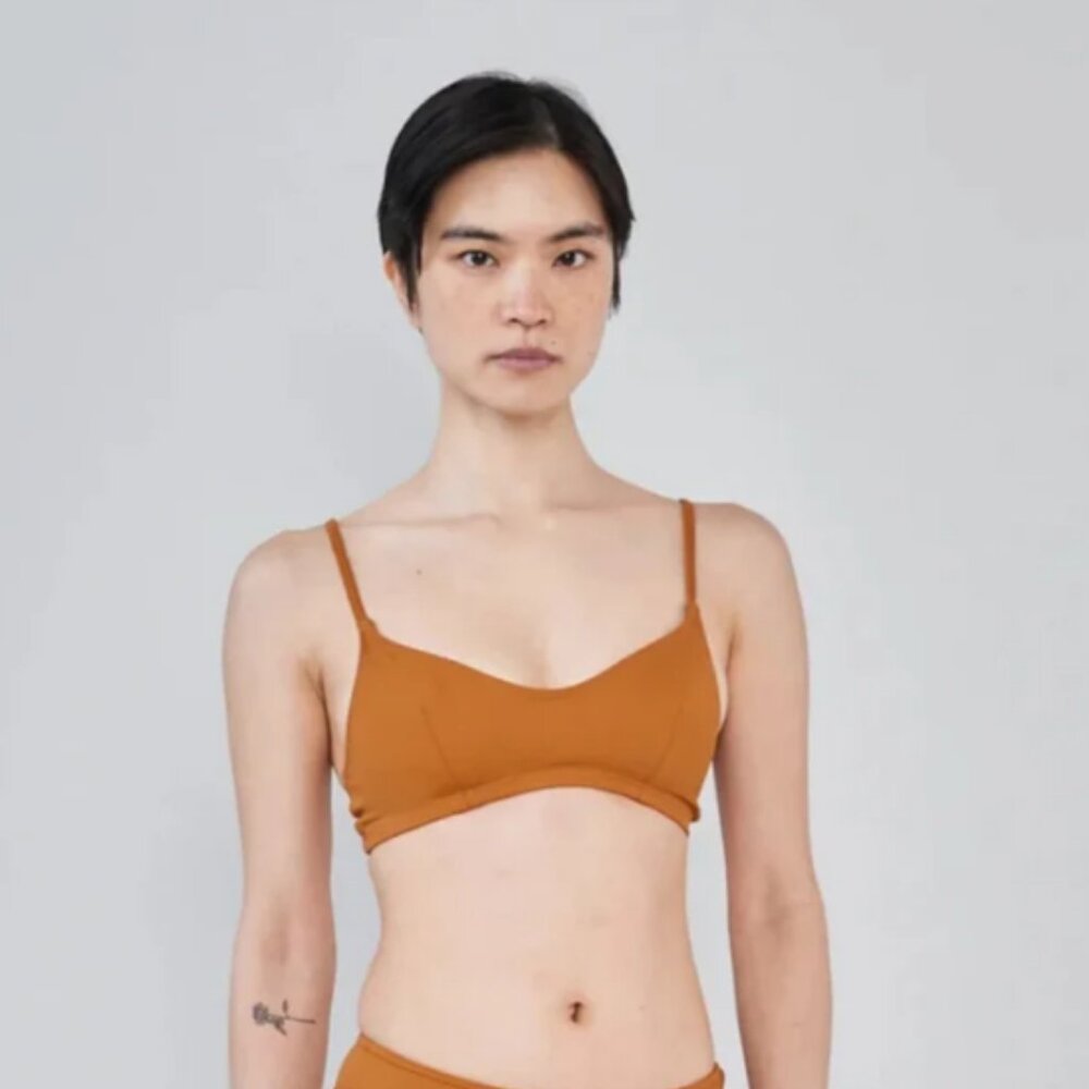 NU SWIM Stas Miso Yellow Bikini Top Size XS